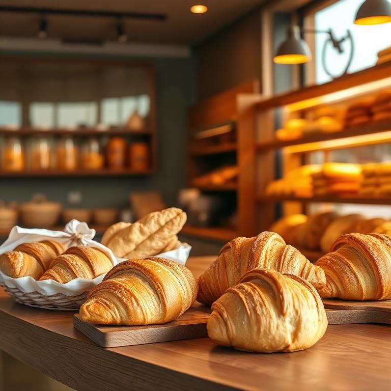Bakery product shot, warm tones