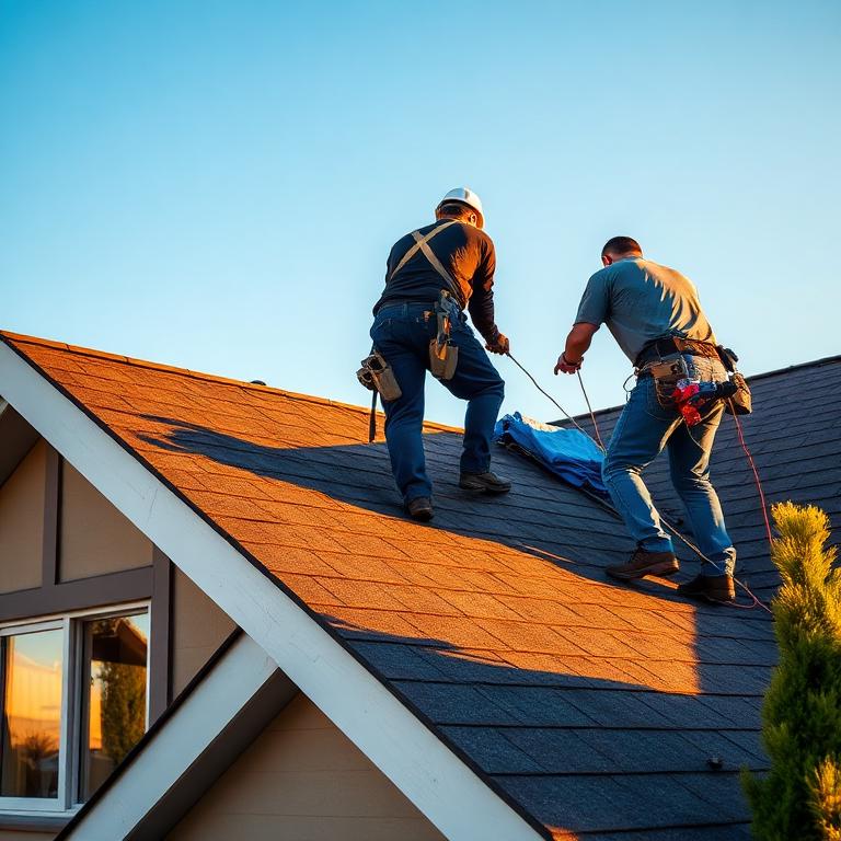 Modern roofing hero image, golden hour