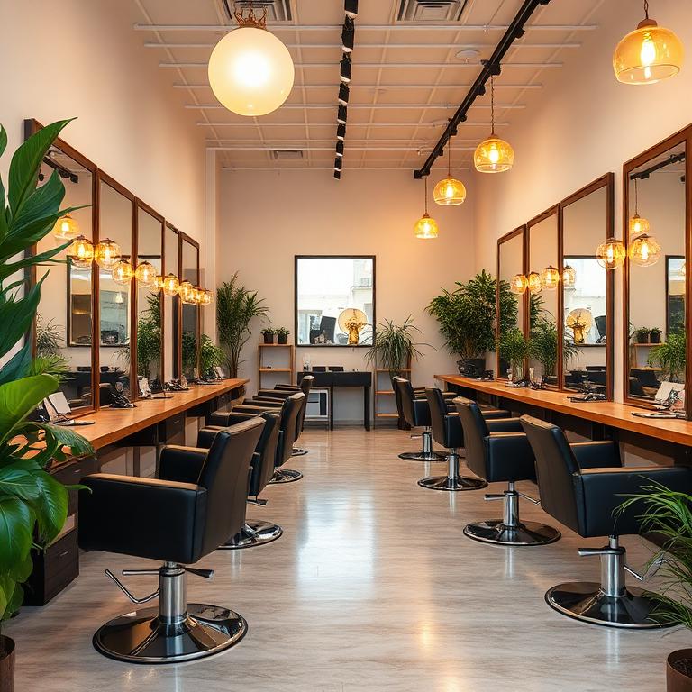 Salon interior banner, cinematic lighting
